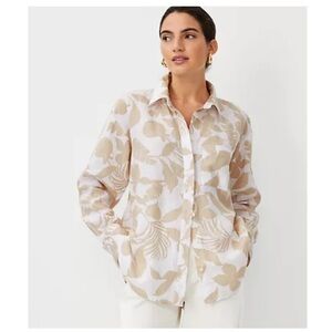 Ann Taylor NWT Tropical Linen Oversized Shirt Size L